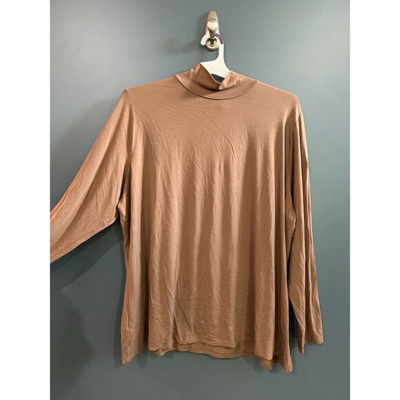 NWT Ava & Viv Womens Brown Long-Sleeve Mock Neck Top 3X Super Soft - Picture 2 of 4